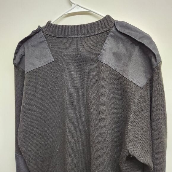 Navy V Neck Pullover By Jack Young Men's XL Black 100% Acrylic Sweater 1420 - Picture 9 of 9